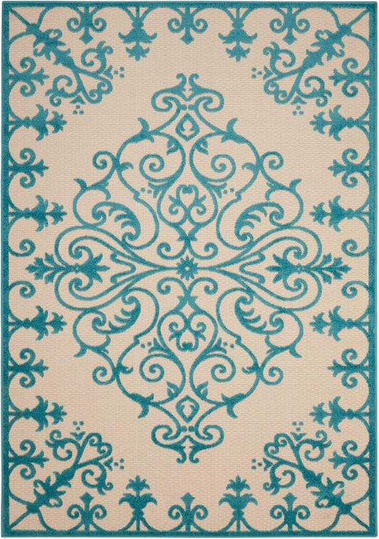 Nourison - Aloha ALH12 Aqua 710in x 106in Oversized Indoor-outdoor Rug - ALH12-99446242877_CLOSEOUT veiw 1