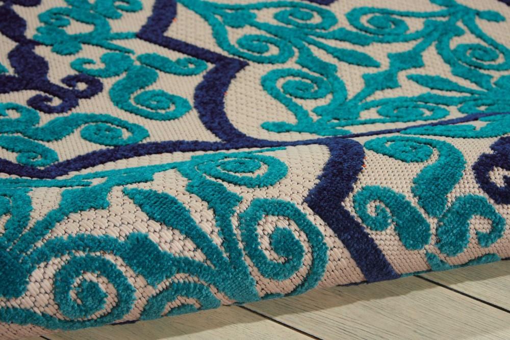 Nourison - Aloha ALH14 Dark Blue and Ivory 96in x 13 Oversized Indoor-outdoor Rug - ALH14-99446376282 veiw 3