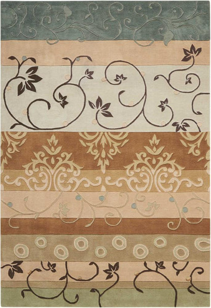 Nourison - Contour CON10 Green 73in x 93in Rug - CON10-99446076120 veiw 1