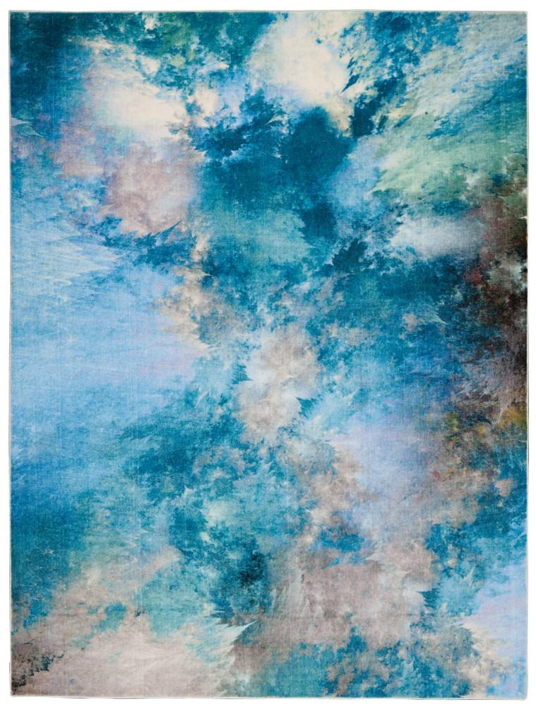 Nourison - Le Reve LER02 Blue and Grey 79in x 99in Large Nebula Rug - LER02-99446494221 - CLOSEOUT veiw 1