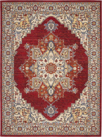 Nourison - Majestic 86in x 116in Red Multicolor Persian Area Rug - MST05-99446713513_CLOSEOUT veiw 1