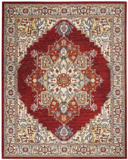 Nourison - Majestic 96in x 128in Red Multicolor Persian Area Rug - MST05-99446713506_CLOSEOUT veiw 1