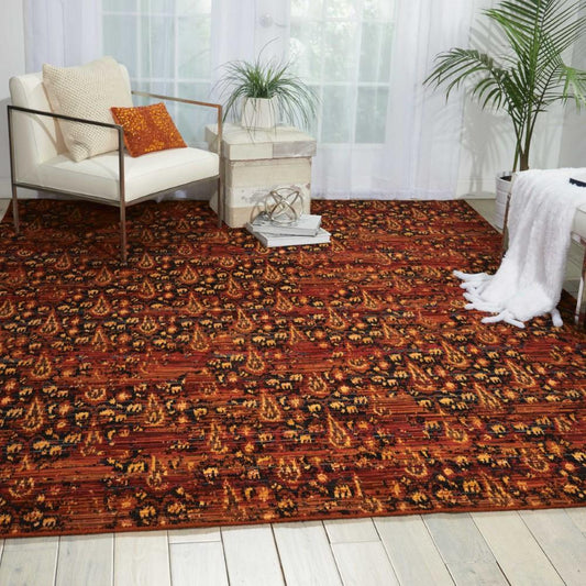 Nourison - Rhapsody RH014 Red 86in x 116in Rug - RH014-99446188038_CLOSEOUT veiw 2