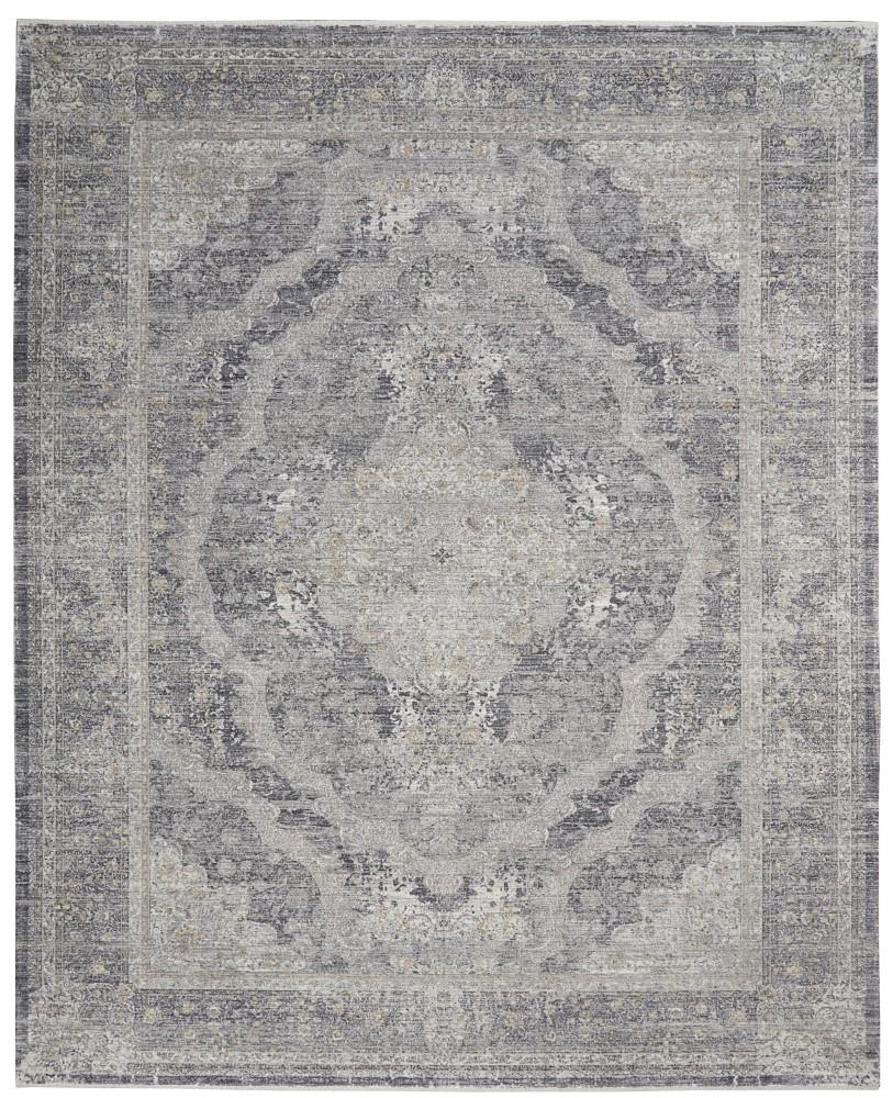 Nourison - Starry Nights 86in x 116in Charcoal and Cream Vintage Area Rug - STN05-99446737656 veiw 1