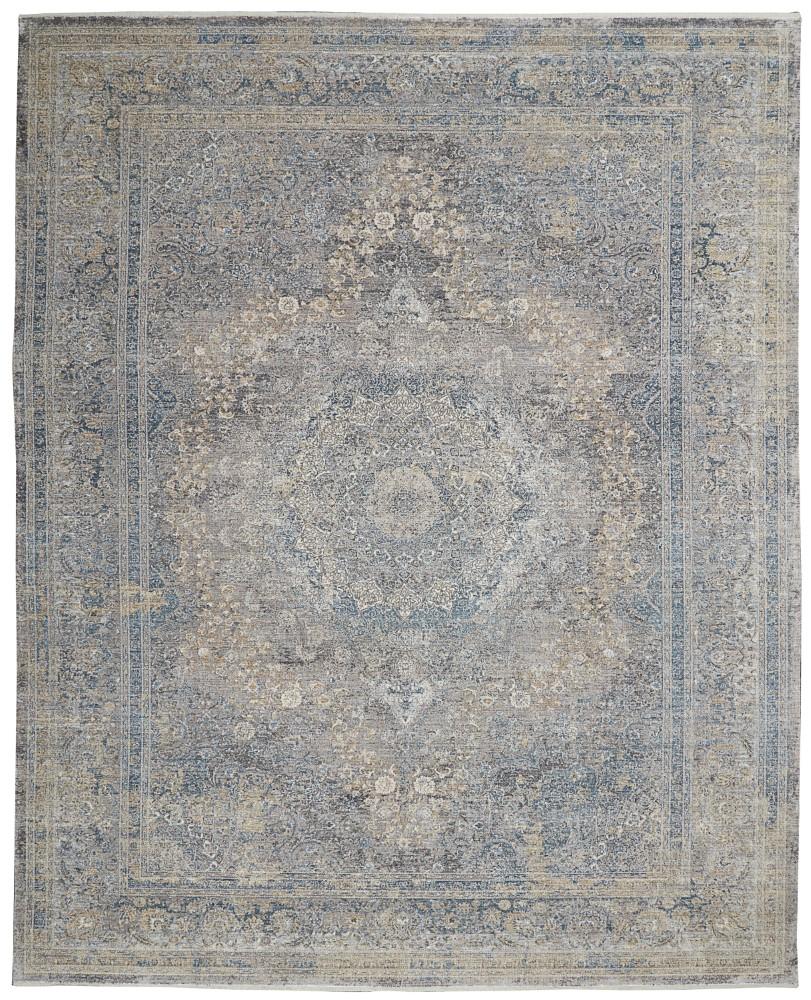 Nourison - Starry Nights 8 x 10 Cream and Blue Vintage Area Rug - STN06-99446737670 veiw 1