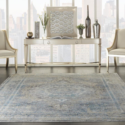 Nourison - Starry Nights 8 x 10 Cream and Blue Vintage Area Rug - STN06-99446737670 veiw 2
