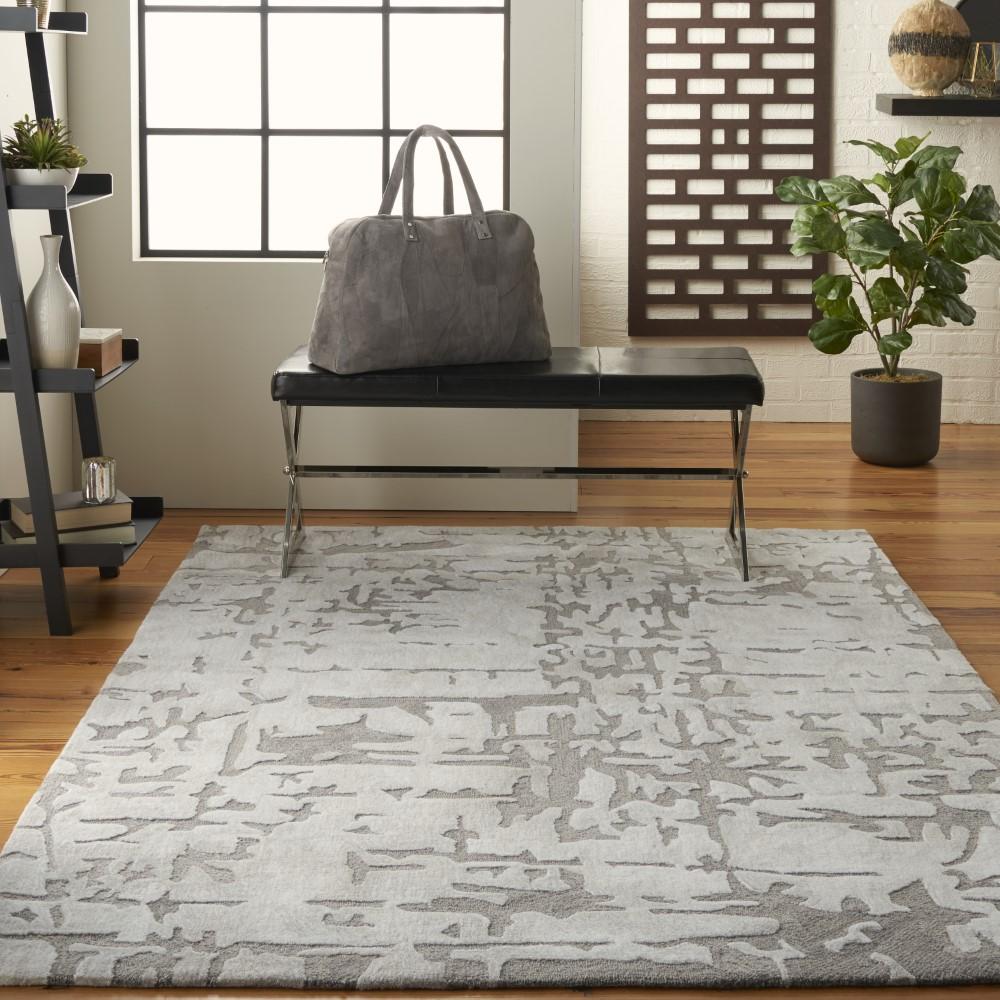 Nourison - Symmetry SMM03 Silver 39in x 59in Area Rug - SMM03-99446495662 - CLOSEOUT veiw 2