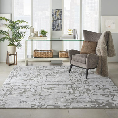 Nourison - Symmetry SMM03 Silver 79in x 99in Large Textured Rug - SMM03-99446495709 - CLOSEOUT veiw 2