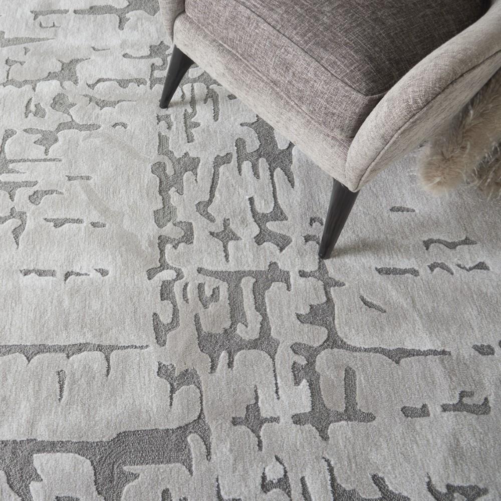 Nourison - Symmetry SMM03 Silver 79in x 99in Large Textured Rug - SMM03-99446495709 - CLOSEOUT veiw 3