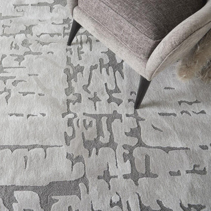 Nourison - Symmetry SMM03 Silver 79in x 99in Large Textured Rug - SMM03-99446495709 - CLOSEOUT veiw 3