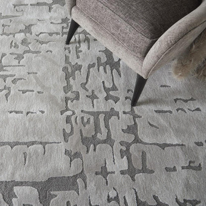 Nourison - Symmetry SMM03 Silver 86in x 116in Oversized Textured Rug - SMM03-99446495716 - CLOSEOUT veiw 3
