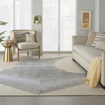 Nourison - Symmetry SMM06 Ivory 86in x 116in Oversized Textured Rug - SMM06-99446495976 - CLOSEOUT veiw 2