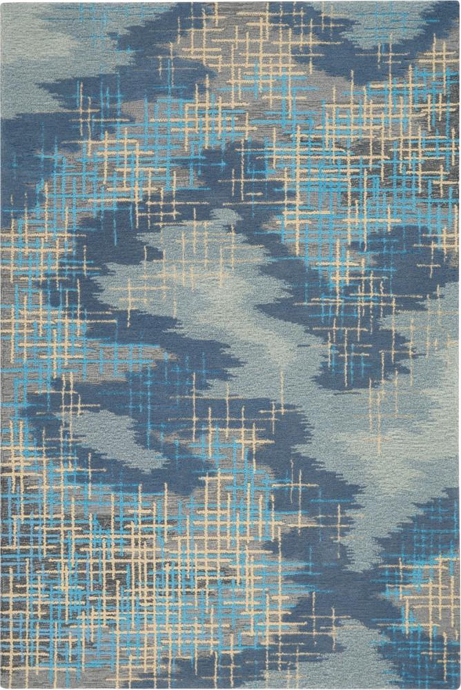 Nourison - Symmetry SMM08 Slate Blue and Grey 53in x 79in Area Rug - SMM08-99446495556 - CLOSEOUT veiw 1