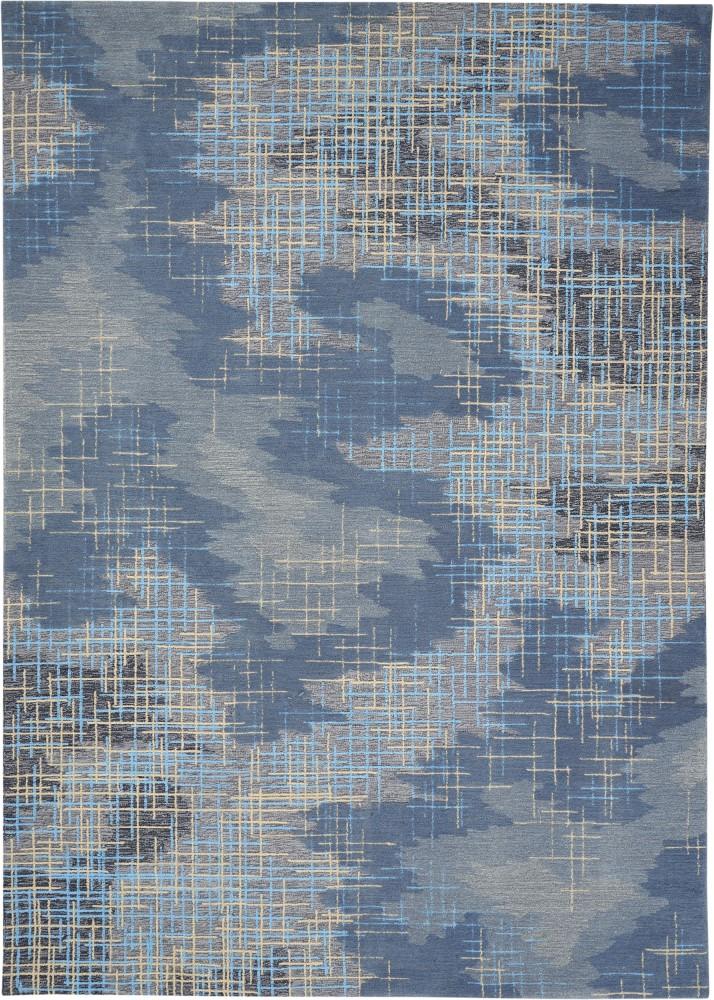 Nourison - Symmetry SMM08 Slate Blue and Grey 86in x 116in Oversized Textured Rug - SMM08-99446496041 - CLOSEOUT veiw 1