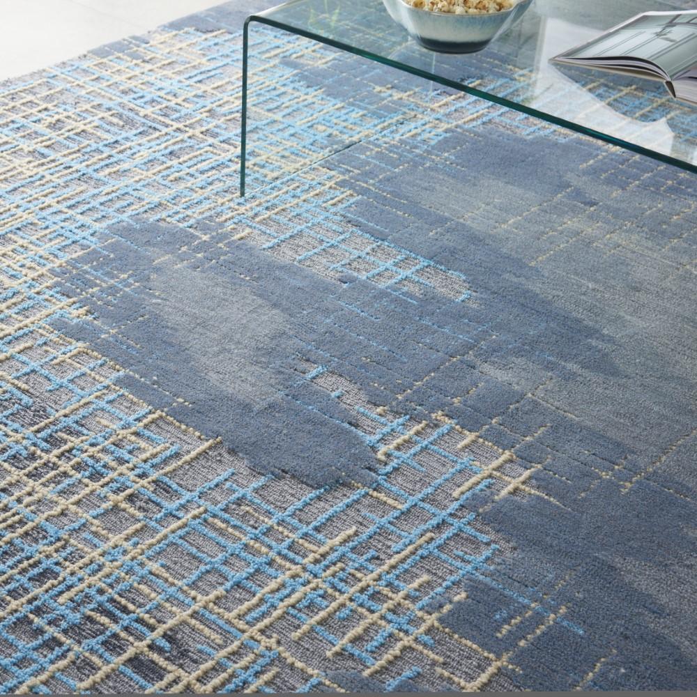 Nourison - Symmetry SMM08 Slate Blue and Grey 86in x 116in Oversized Textured Rug - SMM08-99446496041 - CLOSEOUT veiw 3