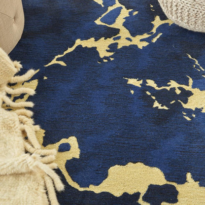 Nourison - Symmetry SMM09 Navy Blue Artistic 39in x 59in Area Rug - SMM09-99446709585 - CLOSEOUT veiw 3