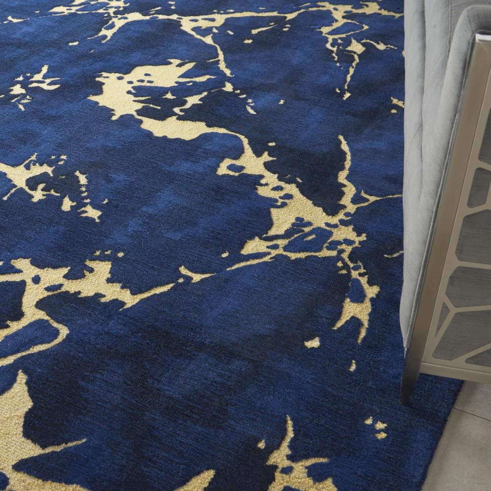 Nourison - Symmetry SMM09 Navy Blue Artistic 79in x 99in Large Rug - SMM09-99446709592 - CLOSEOUT veiw 3
