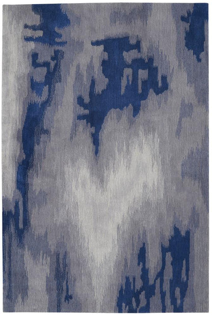 Nourison - Symmetry SMM10 Navy Blue and Bone Artistic 39in x 59in Area Rug - SMM10-99446709660 - CLOSEOUT veiw 1