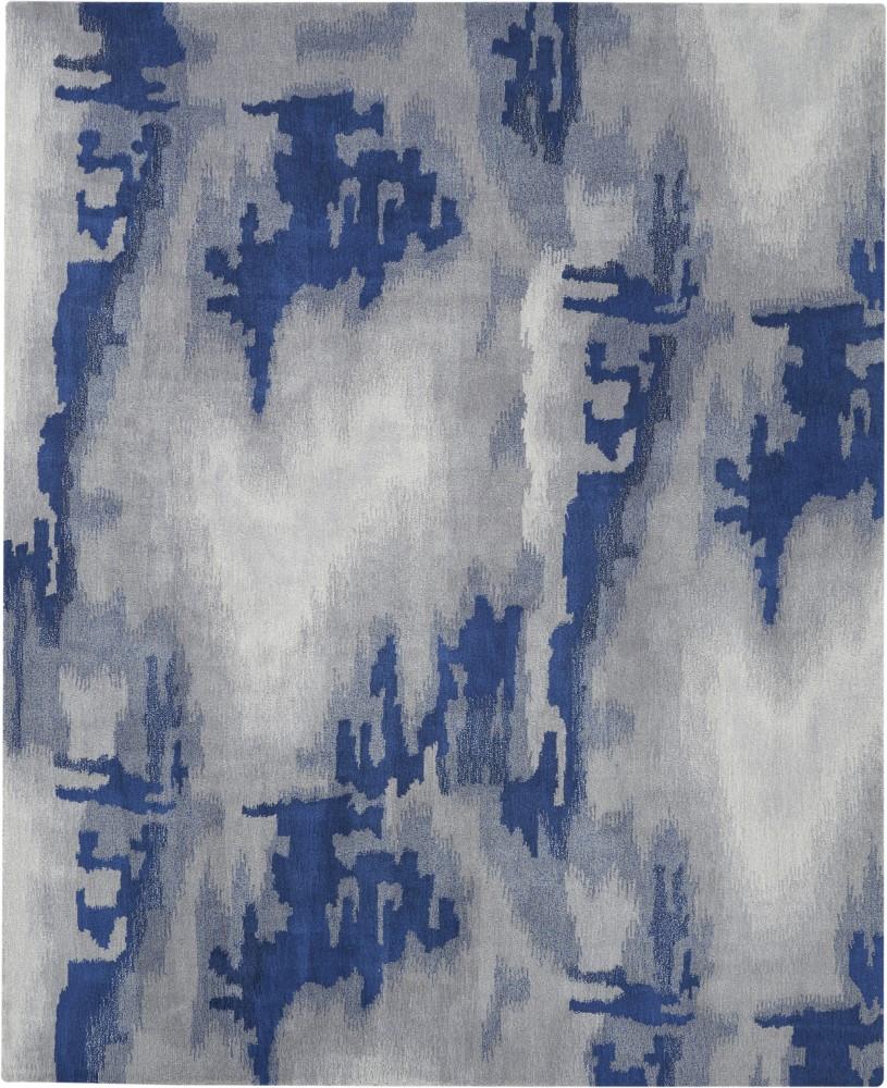 Nourison - Symmetry SMM10 Navy Blue and Bone Artistic 79in x 99in Large Rug - SMM10-99446709745 - CLOSEOUT veiw 1
