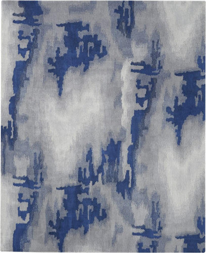 Nourison - Symmetry SMM10 Navy Blue and Bone Artistic 79in x 99in Large Rug - SMM10-99446709745 - CLOSEOUT veiw 1