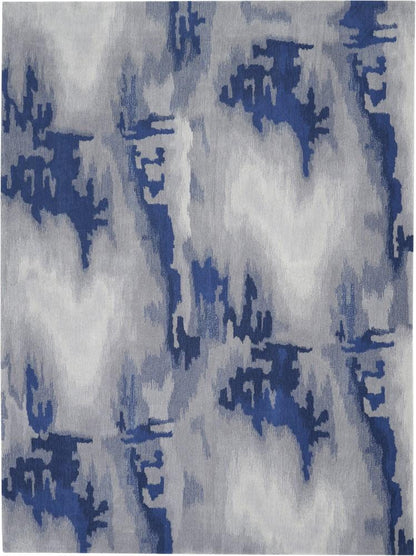 Nourison - Symmetry SMM10 Navy Blue and Bone Artistic 86in x 116in Oversized Rug - SMM10-99446709769_CLOSEOUT veiw 1