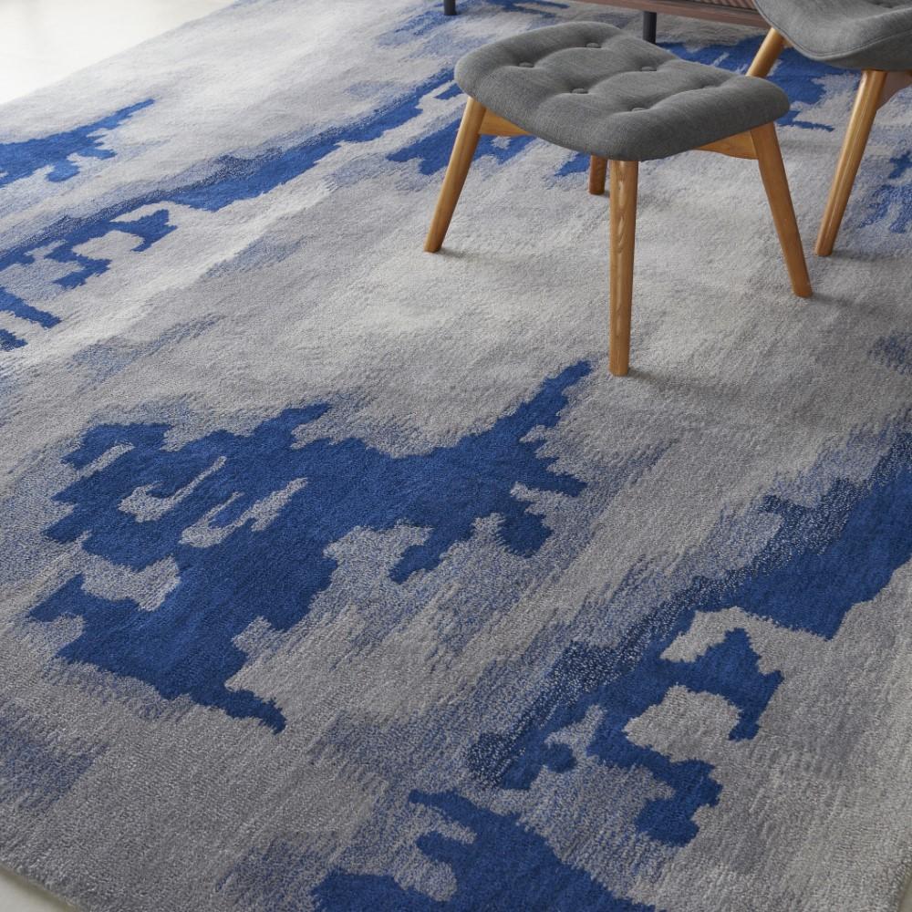 Nourison - Symmetry SMM10 Navy Blue and Bone Artistic 86in x 116in Oversized Rug - SMM10-99446709769_CLOSEOUT veiw 3