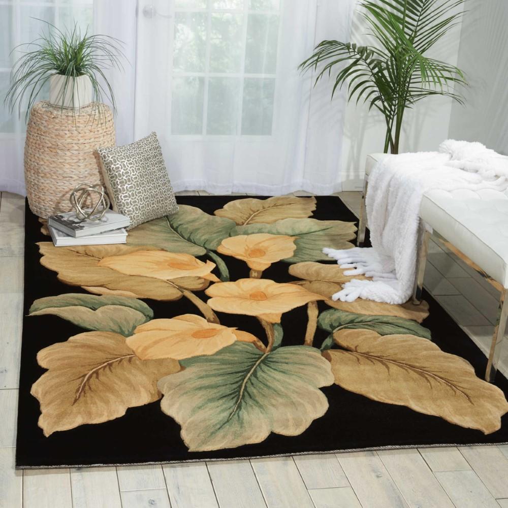 Nourison - Tropics TS08 Black 76in x 96in Rug - TS08-99446546166 veiw 2