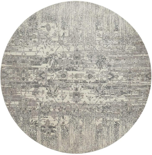 Nourison - Twilight TWI02 Ivory 8 x Round Large Rug - TWI02-99446357953_CLOSEOUT veiw 1