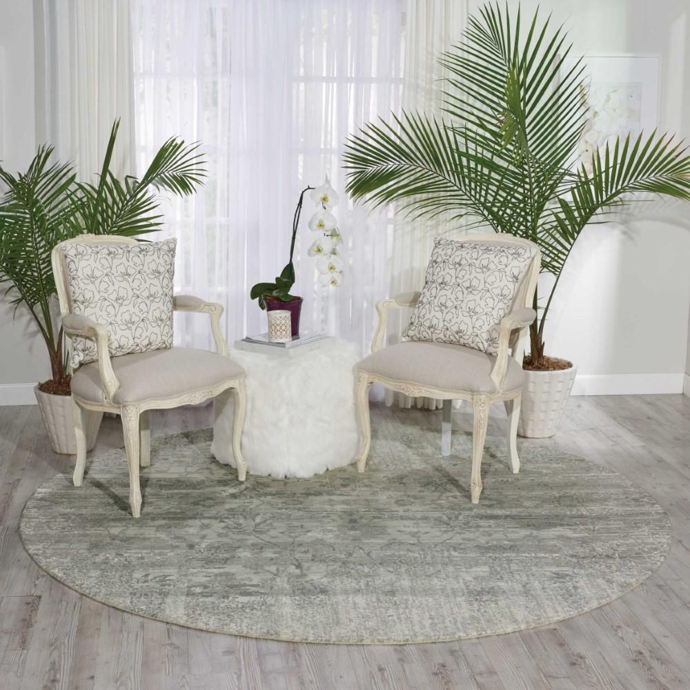 Nourison - Twilight TWI02 Ivory 8 x Round Large Rug - TWI02-99446357953_CLOSEOUT veiw 3