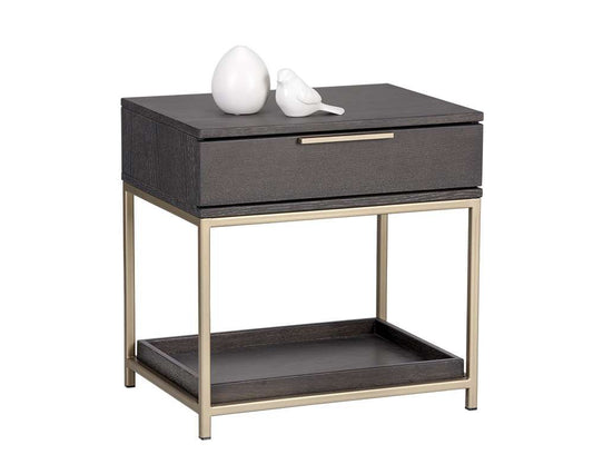 Sunpan - Artezia Rebel Nightstand Small - Gold - Charcoal Grey - 104606 veiw 1