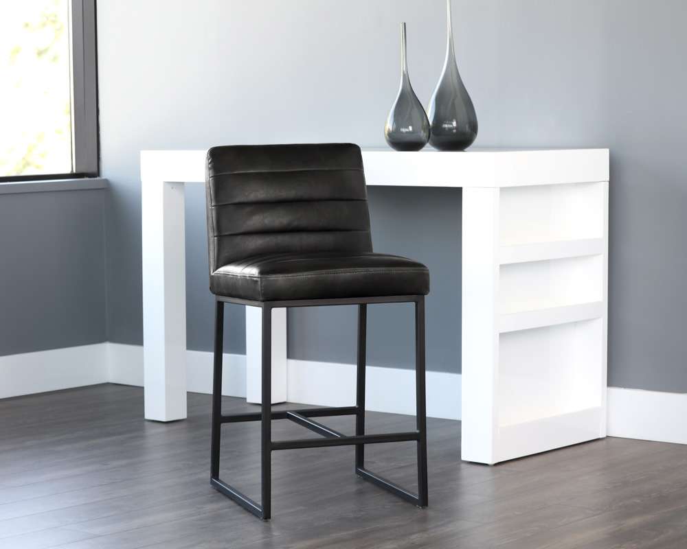 Sunpan - 5West Spyros Counter Stool - Coal Black - 103899 veiw 4