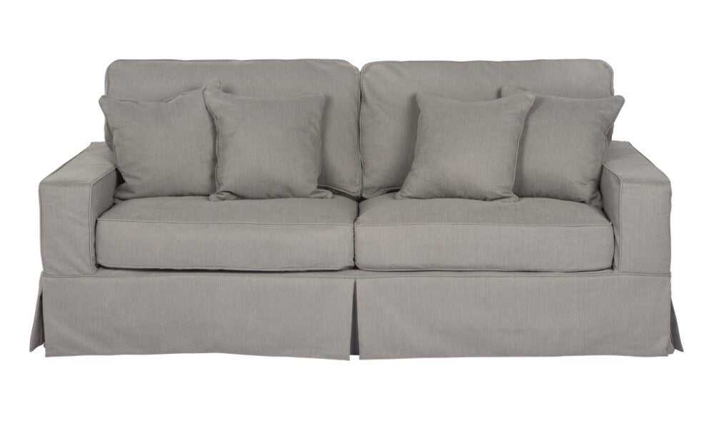 Sunset Trading - Americana Slipcover for Box Cushion Track Arm Sofa - Performance Fabric - Gray - SU-108500SC-391094 veiw 2