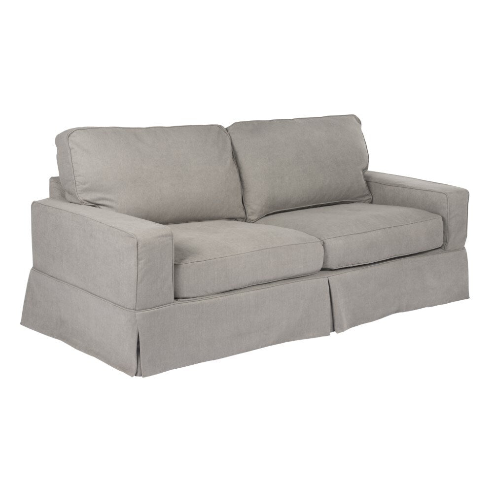 Sunset Trading - Americana Slipcover for Box Cushion Track Arm Sofa - Performance Fabric - Gray - SU-108500SC-391094 veiw 3