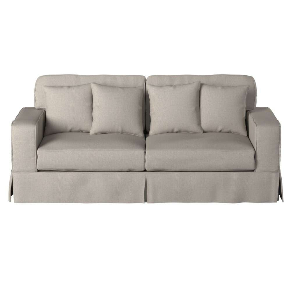 Sunset Trading - Americana Slipcover for Box Cushion Track Arm Sofa - Light Gray - SU-108500SC-220591 veiw 2