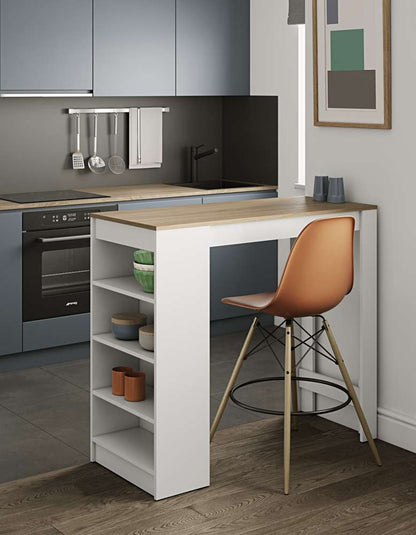 TEMAHOME - Aravis Dining Bar Table in White / Oak Color - E8080A2134X00 veiw 5