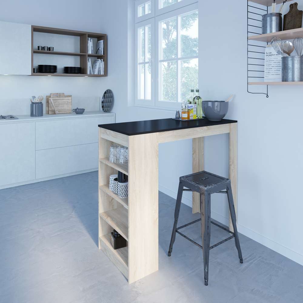 TEMAHOME - Aravis Dining Bar Table in Natural Oak Color / Black - E8080A3476X00 veiw 6