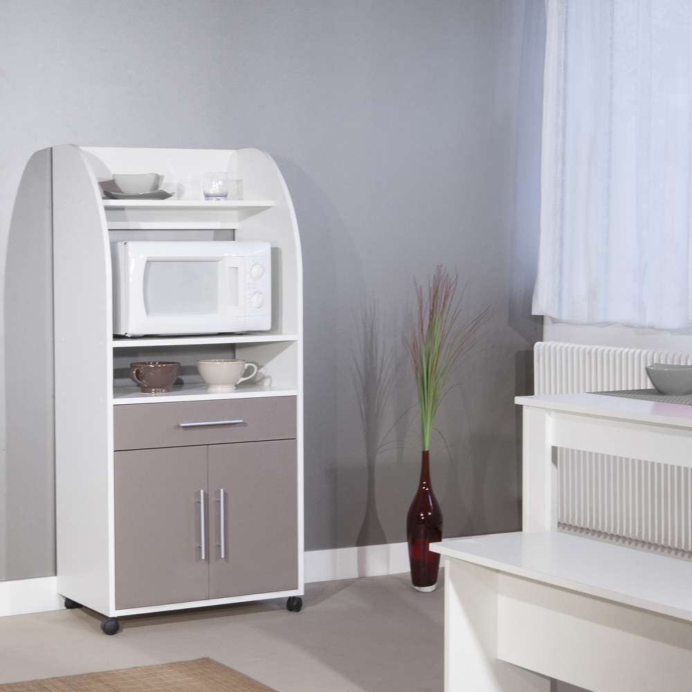 TEMAHOME - Jeanne Kitchen Trolley in White / Taupe - E8071A2191A80 veiw 2