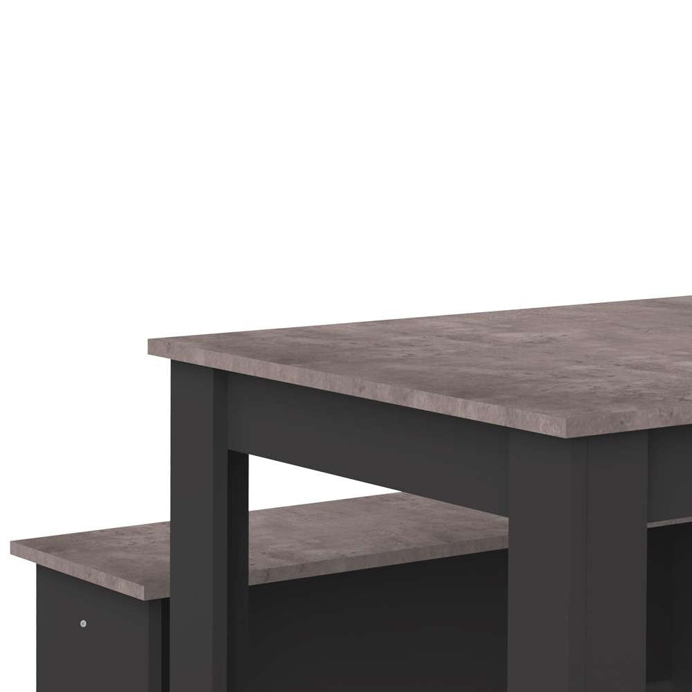 TEMAHOME - Nice Dining Table with Benches in Black / Concrete Look - E2281A7698X00 veiw 4