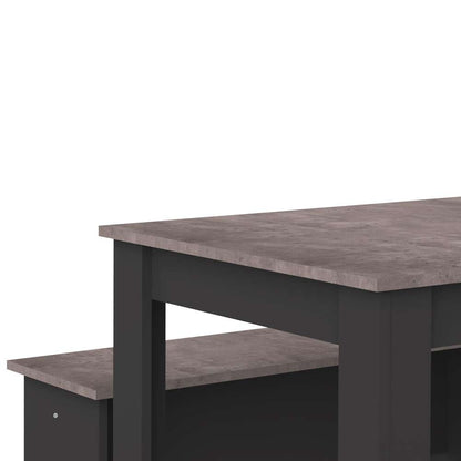 TEMAHOME - Nice Dining Table with Benches in Black / Concrete Look - E2281A7698X00 veiw 4
