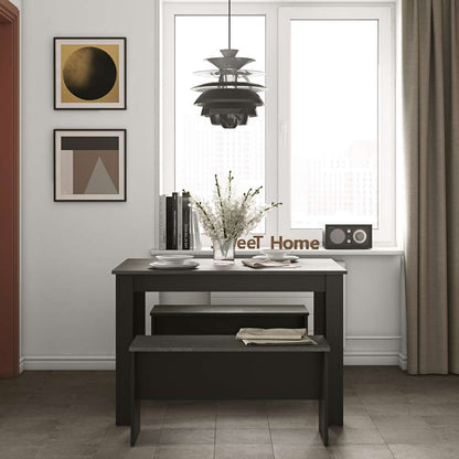 TEMAHOME - Nice Dining Table with Benches in Black / Concrete Look - E2281A7698X00 veiw 6