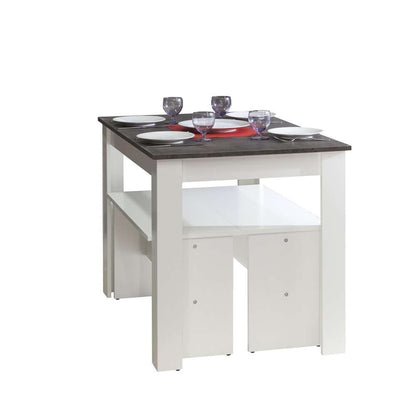 TEMAHOME - Nice Dining Table with Benches in White / Concrete Look - E2281A2198X00 veiw 2