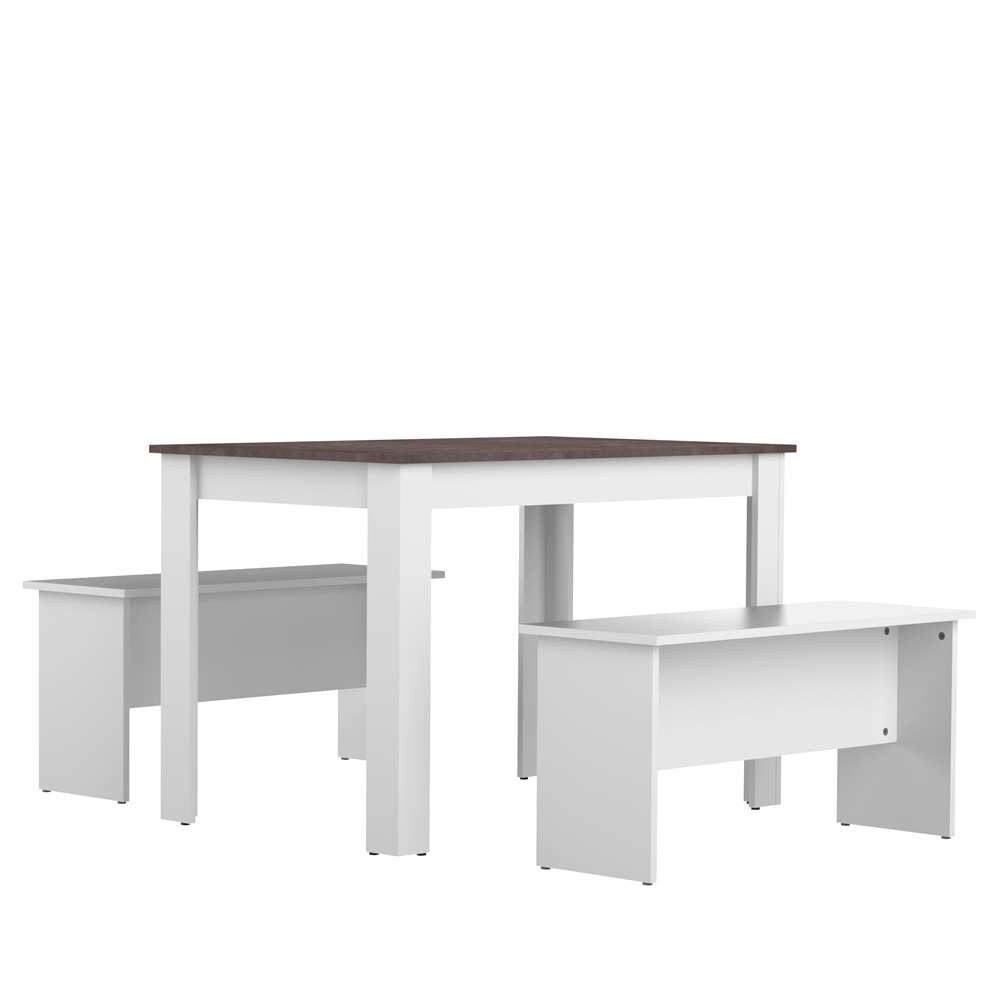 TEMAHOME - Nice Dining Table with Benches in White / Concrete Look - E2281A2198X00 veiw 3