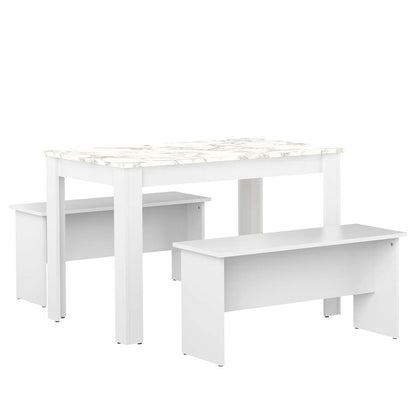 TEMAHOME - Nice Dining Table With Benches in White / Marble Look - E2281A2145X00 veiw 2