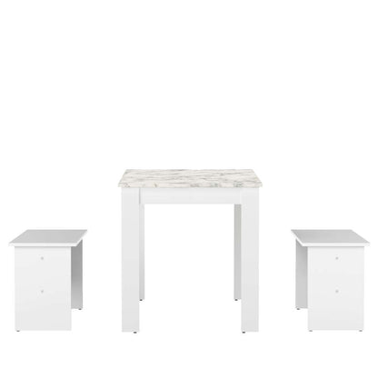 TEMAHOME - Nice Dining Table With Benches in White / Marble Look - E2281A2145X00 veiw 3