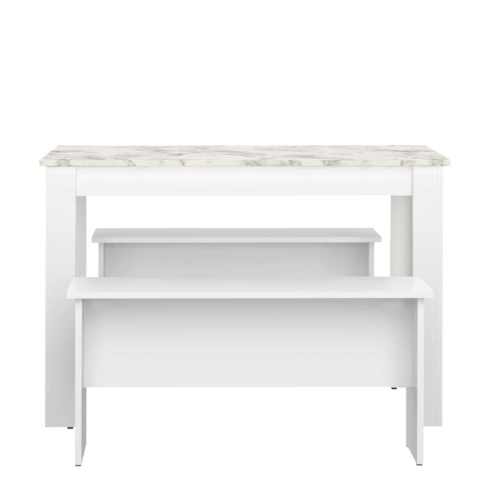TEMAHOME - Nice Dining Table With Benches in White / Marble Look - E2281A2145X00 veiw 4
