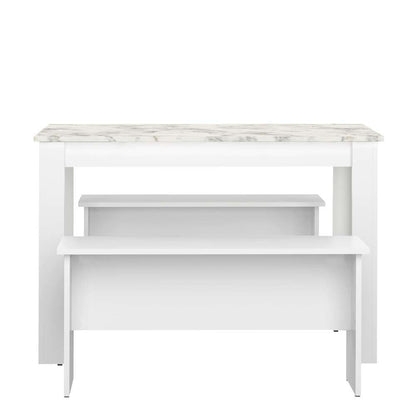 TEMAHOME - Nice Dining Table With Benches in White / Marble Look - E2281A2145X00 veiw 4