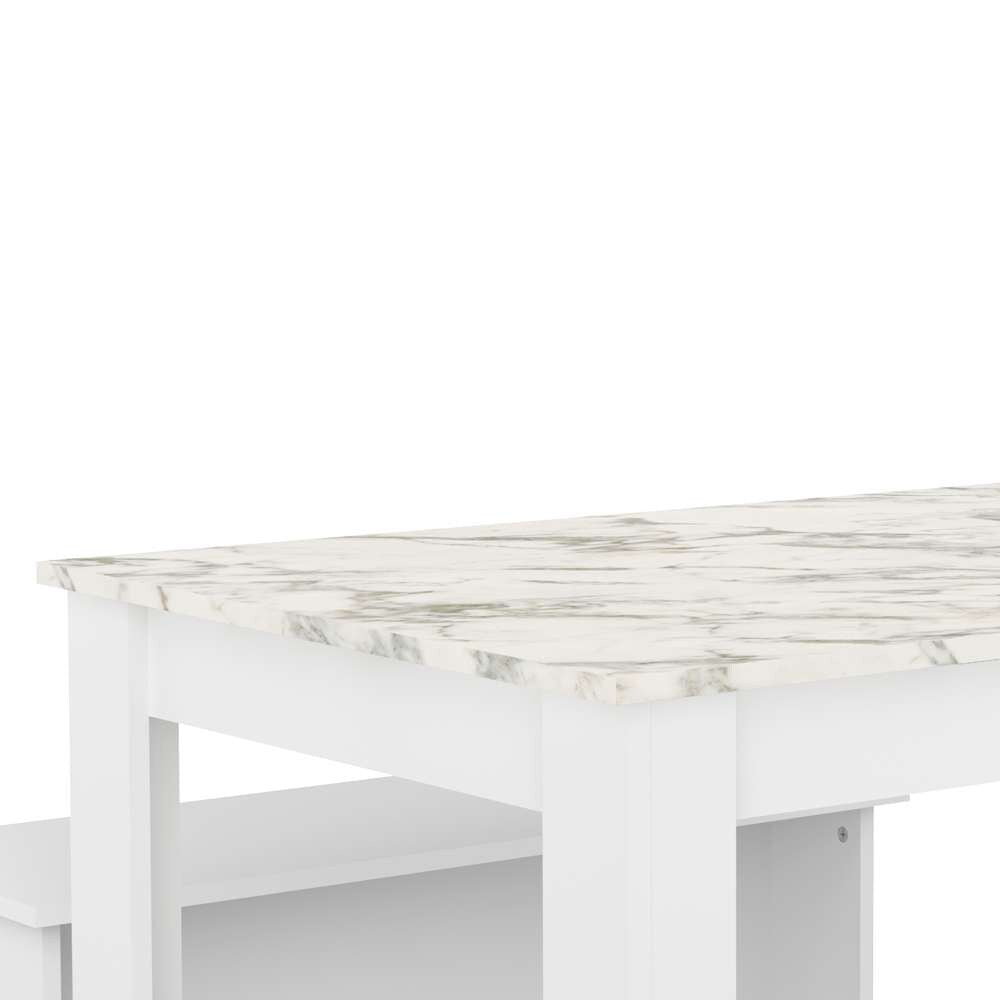 TEMAHOME - Nice Dining Table With Benches in White / Marble Look - E2281A2145X00 veiw 5