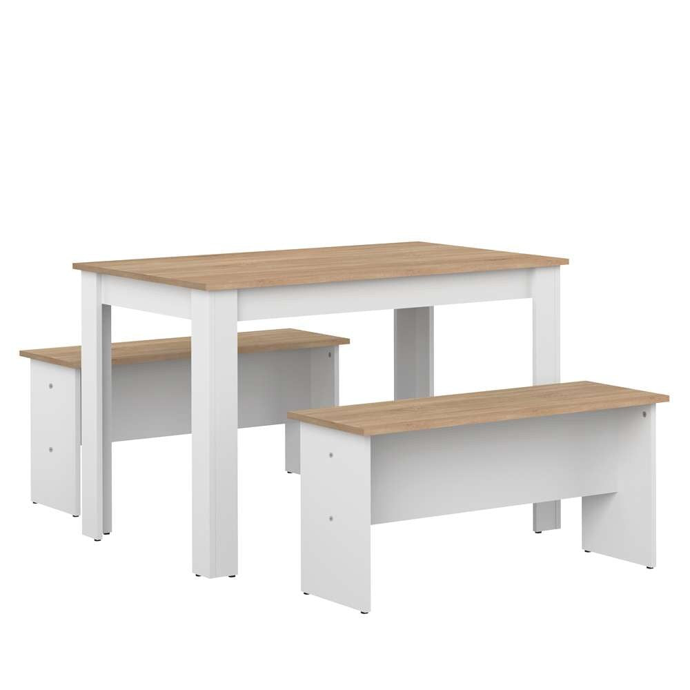 TEMAHOME - Nice Dining Table with Benches in White / Oak Color - E2281A2134X00 veiw 2