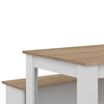 TEMAHOME - Nice Dining Table with Benches in White / Oak Color - E2281A2134X00 veiw 4