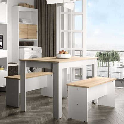 TEMAHOME - Nice Dining Table with Benches in White / Oak Color - E2281A2134X00 veiw 6